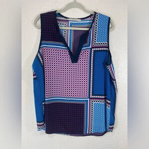 41 Hawthorn Sleeveless V-Neck Multi Color Blouse Women’s XL Casual Coastal